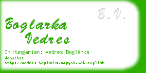 boglarka vedres business card